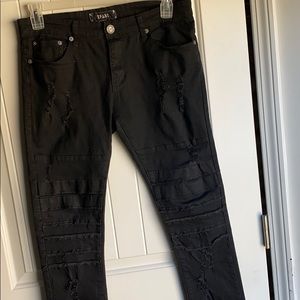 Mens black ripped jeans